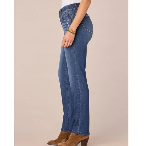 Democracy "Ab"solution Mid-Rise Straight Leg Blue Jeans Size 8 - Picture 2 of 13